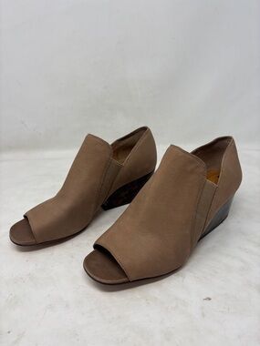 Corso Como Taupe Open-Toe Wedge Booties